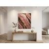 Pembe Kristal Dokulu Epoksi Wall Art/Modern Duvar Tablosu